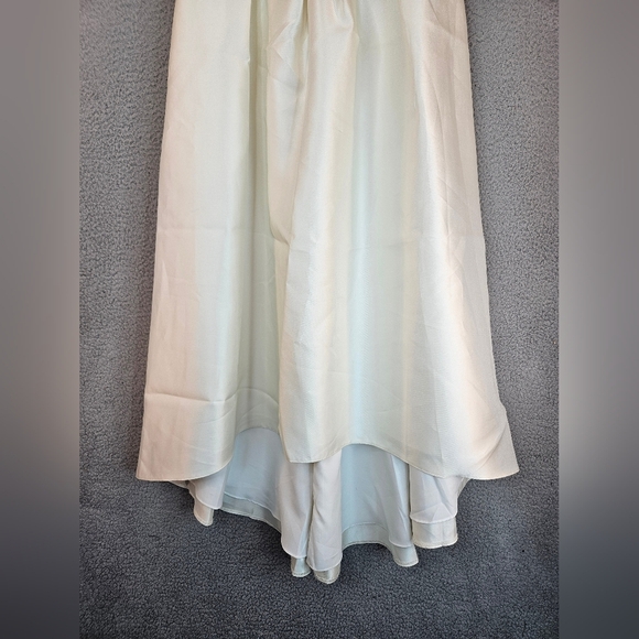 Alfred Sung Dress Womens Sz 10 Black & Ivory Satin Hi-lo Hem Pockets Formal - Picture 6 of 12